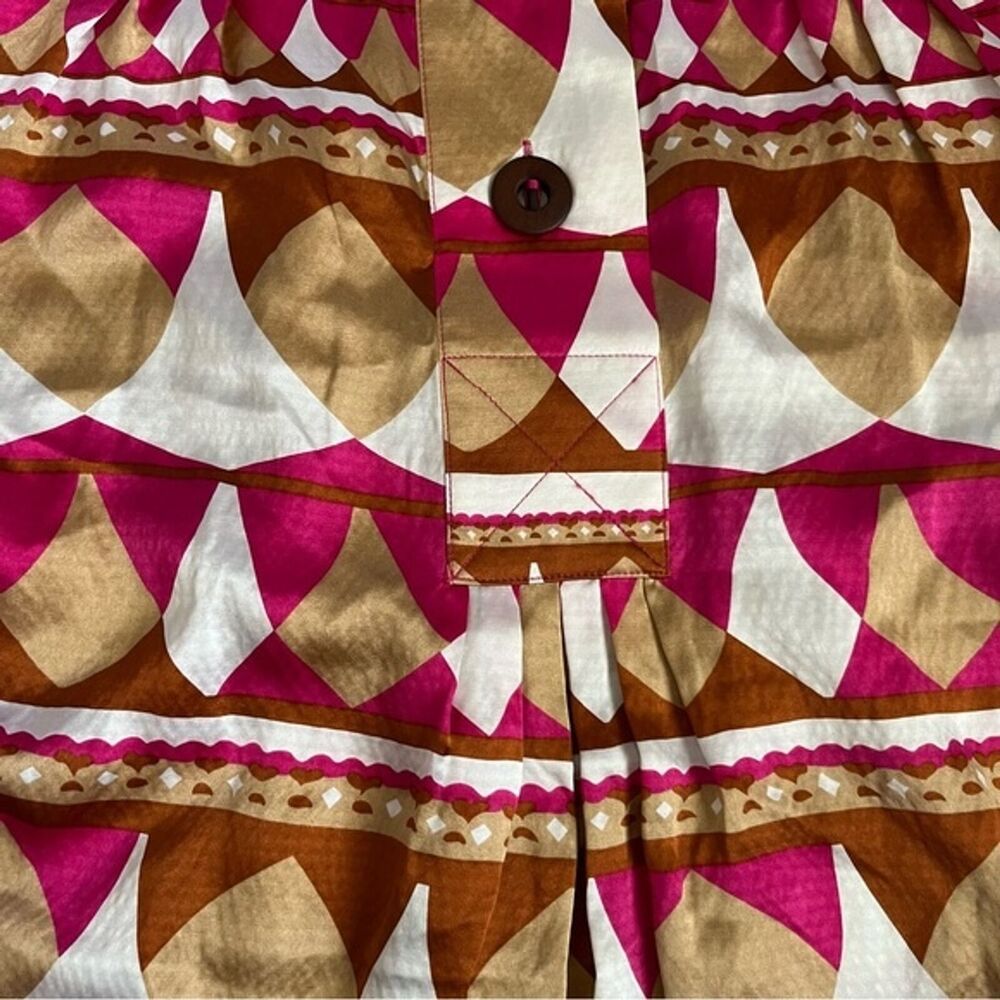 Diane Von Furstenberg Women’s Pink Geometric Silk Shift Dress Size 12 Vintage - Picture 5 of 10